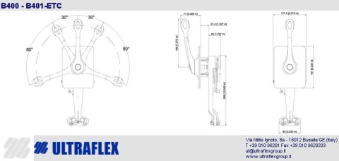 Comando monoleva B400 inox fissaggio a paratia 